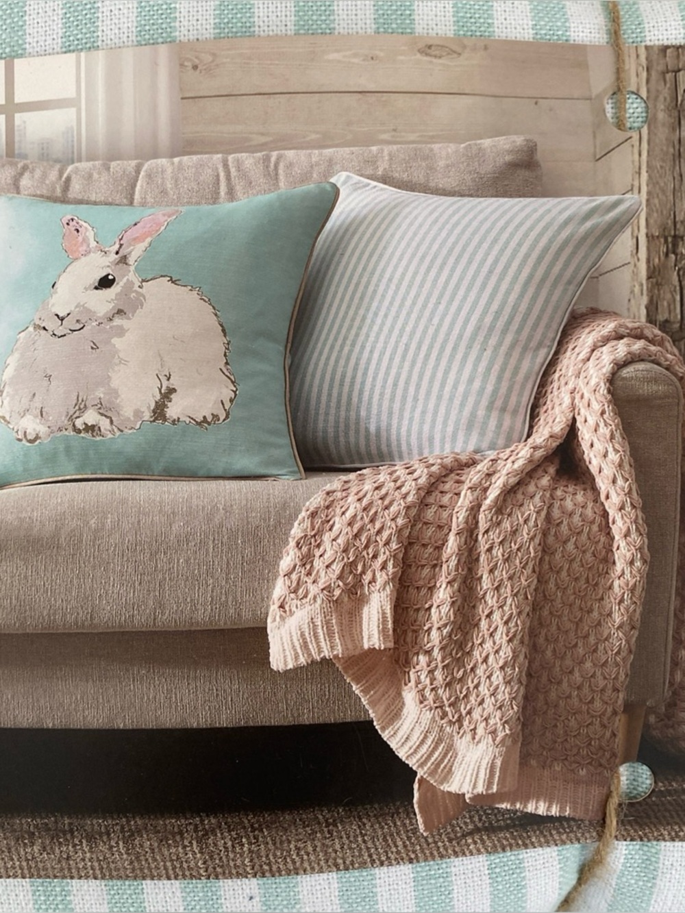 Snuggle Bunny Set of 2 Decorative Pillows 20 x 20